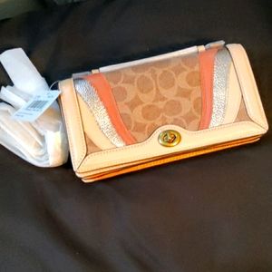 Patchwork Leather & Signature Canvas Chain Clutch